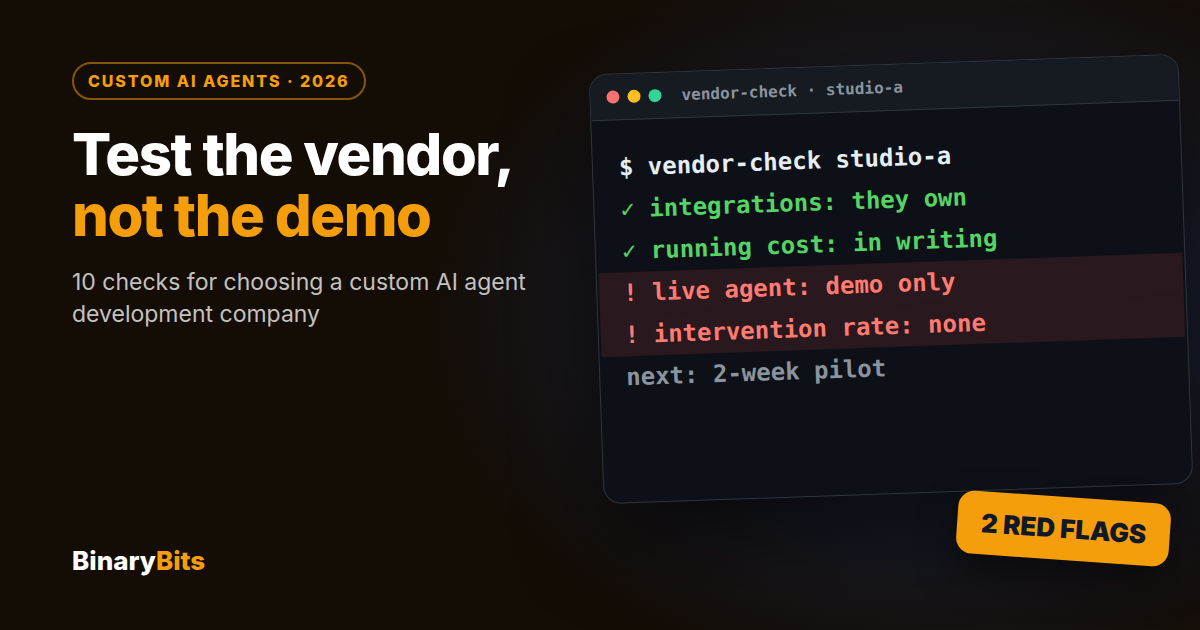 How to Choose a Custom AI Agent Development Company in 2026