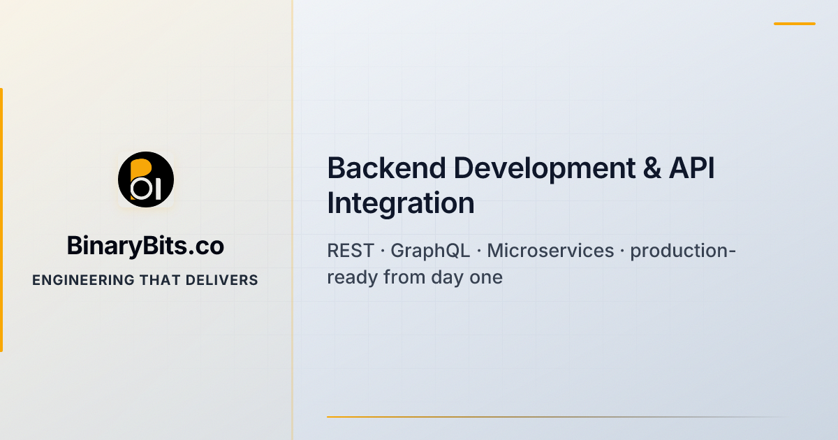 Backend Development & API Integration Services | BinaryBits